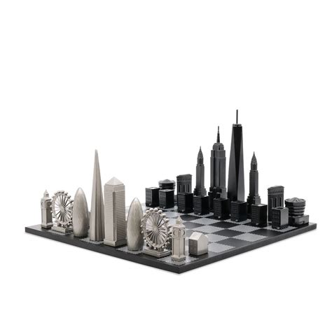 Skyline Chess Steel 2 City London New York Vs Hatch Board| Spacio