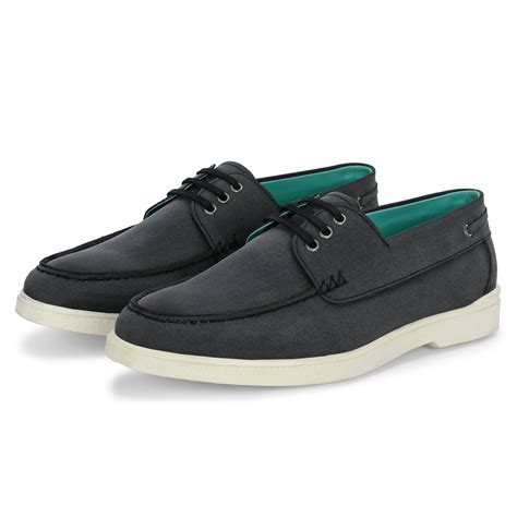 NOAK BLACK ORGANIC CACTUS LEATHER BOAT SHOE