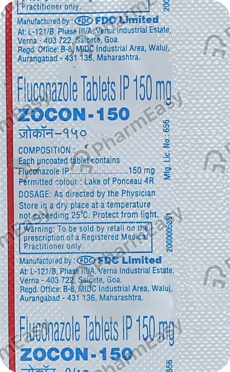 Zocon 150 MG Tablet (2): Uses, Side Effects, Price & Dosage | PharmEasy