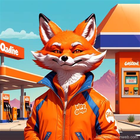 Furry Orange Fox Outside Gas Station | Stable Diffusion 在线