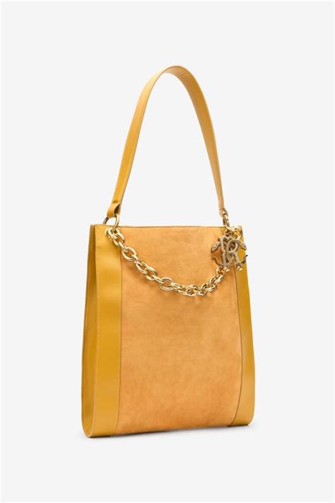 Shoulder Bag With Chain in Yellow for Women | Roberto Cavalli®