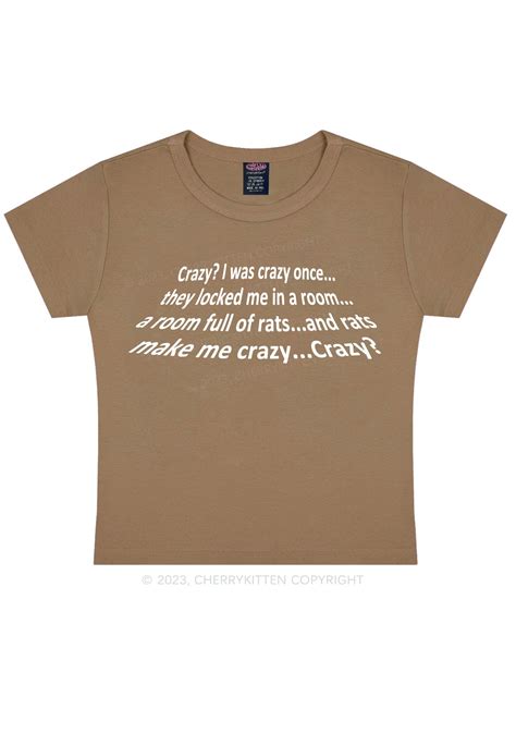 Cherrykitten Rats Make Me Crazy Y2K Baby Tee Cherrykitten for Sale