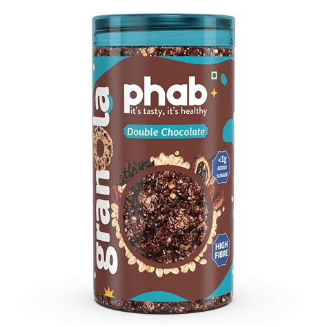 Phab Double Chocolate Crunchy Granola Cereals, Source of High Fiber ...