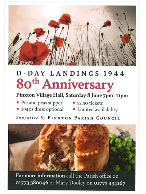 D-Day Landing 80 years Anniversary , Pinxton Village Hall, Kirkby In ...