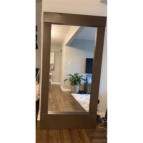 Crate & Barrel Colby Bronze Floor Mirror - AptDeco