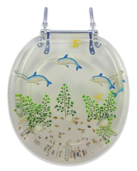 Buy LDR 050 1230CL-DLP Round Clear Acrylic Toilet Seat with Life Like ...