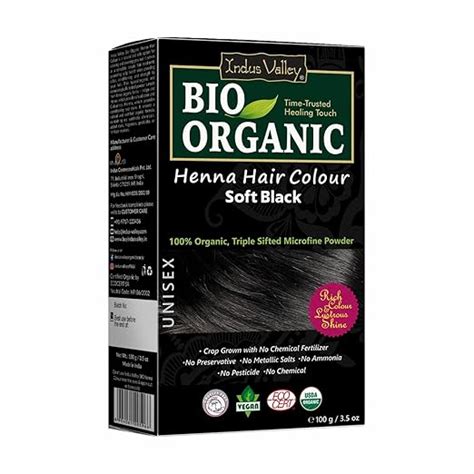 Buy INDUS VALLEY 100% Organic Henna Hair Color (Soft Black)-100 g Pack ...