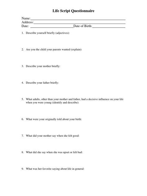 Image result for Life Scripts Examples