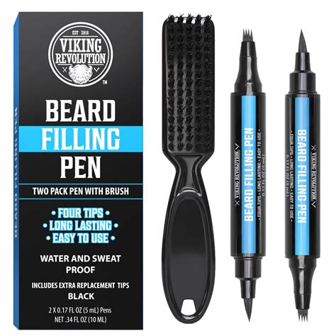 Amazon.com : Viking Revolution Beard Pen (2 Pack) - Black Beard Pencil ...