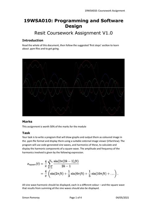 19wsa010-resit-coursework-v1 640684061 - 19WSA010: Programming and ...