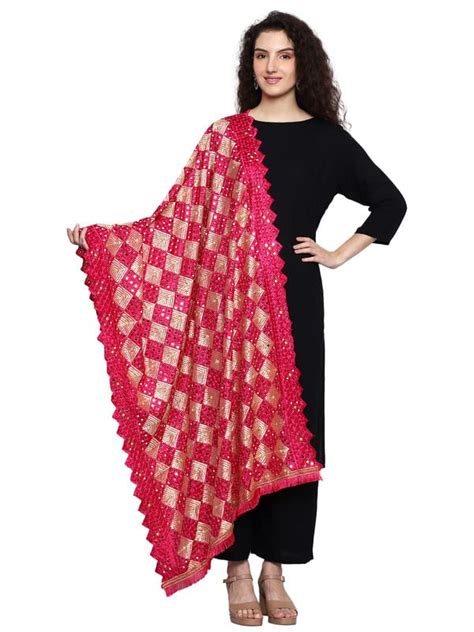 VTN Women's Phulkari Dupatta/Punjabi Traditional Fulkari Dupatta/Fancy ...