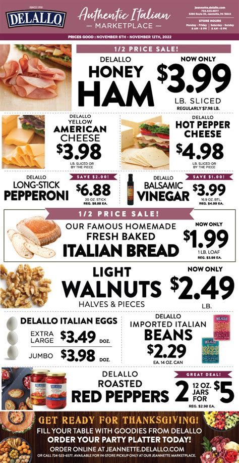 Weekly Italian Marketplace Ad - DeLallo Italian Marketplace