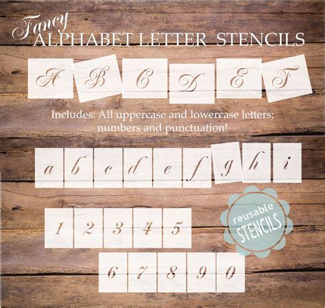 Cursive Printable Stencils