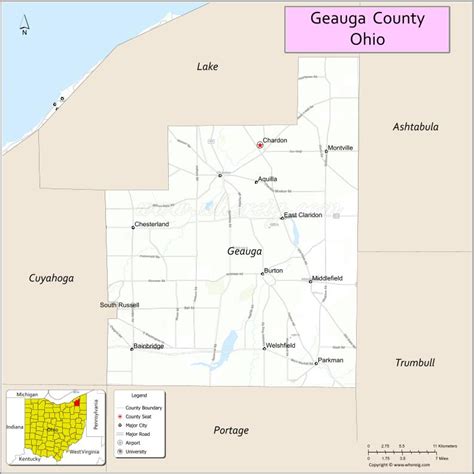 Map of Geauga County, Ohio - Where is Located, Cities, Population ...