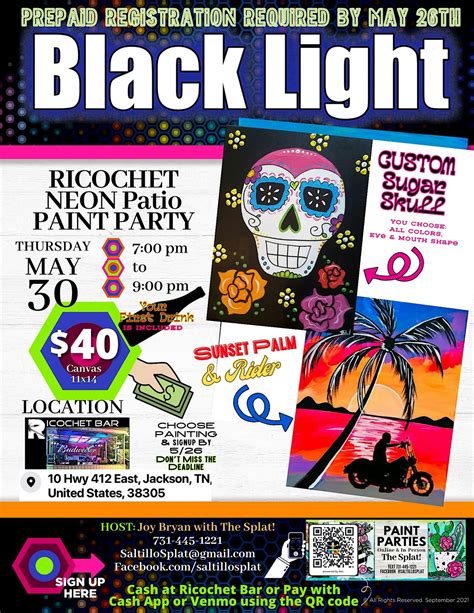 NEON PATIO Paint Party at Ricochet, RICOCHET, Jackson, 30 May 2024 ...