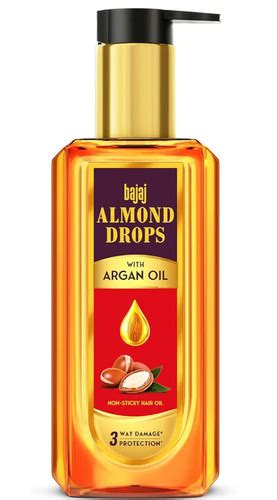 Bajaj Almond Drops Non Sticky Hair Oil With Almond and Argan Oil , 100 ...
