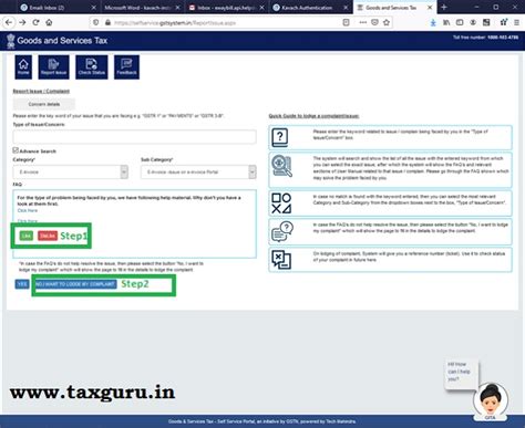 Detailed information on GST e-invoice help options