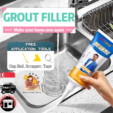 [SG] Grout Filler Tile Sealant Silicone Tile Grout Vinyl Flooring Grout ...