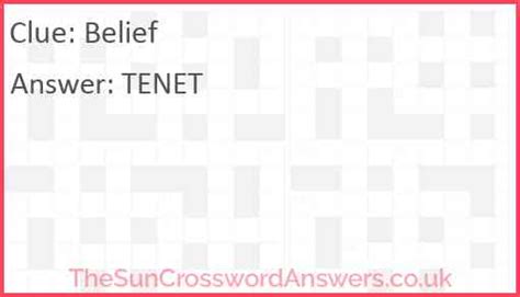 Belief crossword clue - TheSunCrosswordAnswers.co.uk