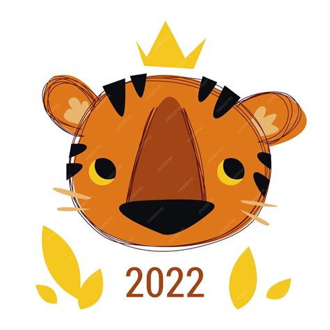 Gelukkig chinees nieuwjaar 2022 kleine rode tijgerwelp getekend door ...