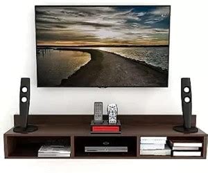 INDIAN WOOD ARTS Set Top Box Stand Wall Mounted Shelf Racks Wooden tv ...