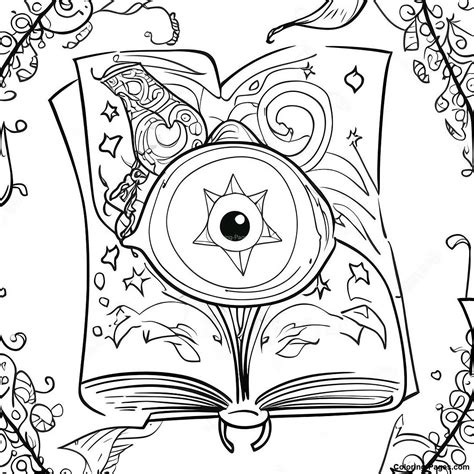 Hocus Pocus Spellbook Coloring Page | Coloring-Pages.com