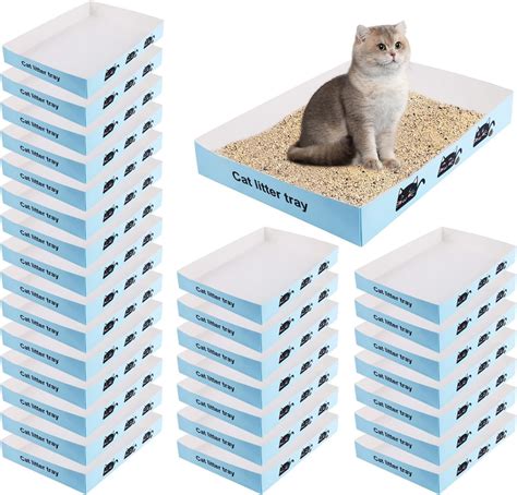 30pcs Disposable Cat Litter Boxes, 13.8x10x2 inch Waterproof ...