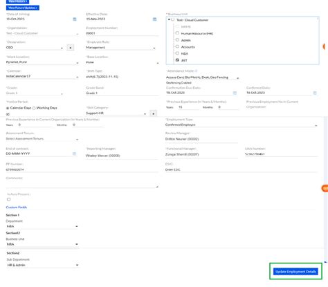 My Details - Employment Details