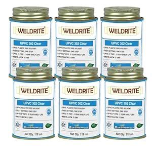 UPVC Medium Clear Solvent Cement - Pack of 6 Pieces (118ml) : Amazon.in ...