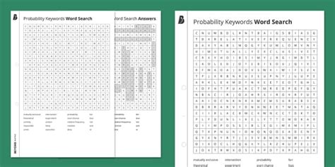 👉 Probability Keywords Word Search (teacher made)