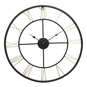Buy CHRONIKLE Decorative Round Black and Golden Color Analog Wrought ...