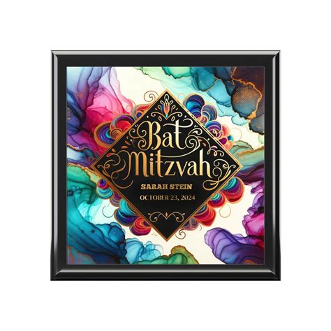 Custom Bat Mitzvah Gift Jewelry Wood Box, Custom Bat Mitzvah Gift ...