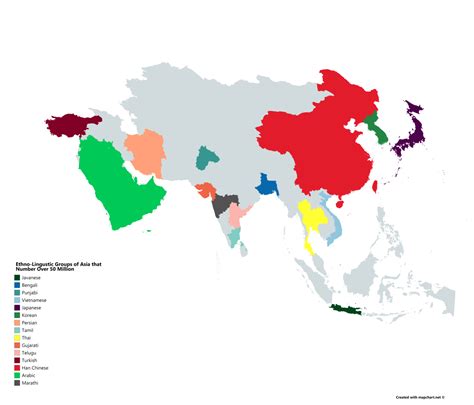 Ethno-Linguistic Groups of Asia that have... - Maps on the Web