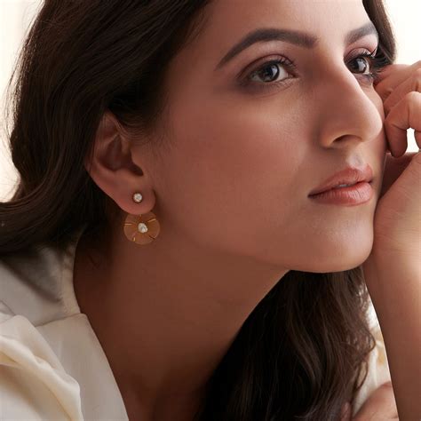 Workwear Jiya Earrings with Flower-Shaped Citrine – Vinanti Manji