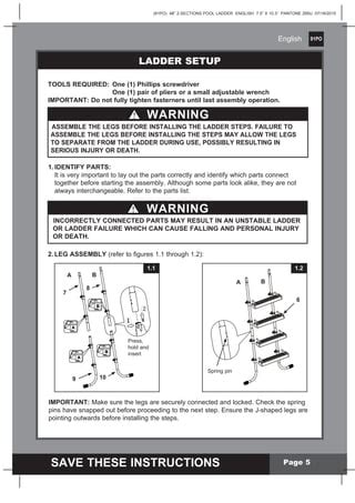 Intex Pool Ladder Assembly Instructions 的图像结果