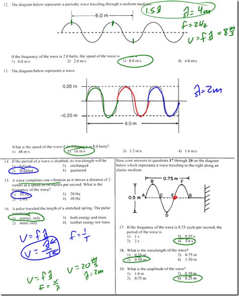 Image result for Wave Equation Worksheet