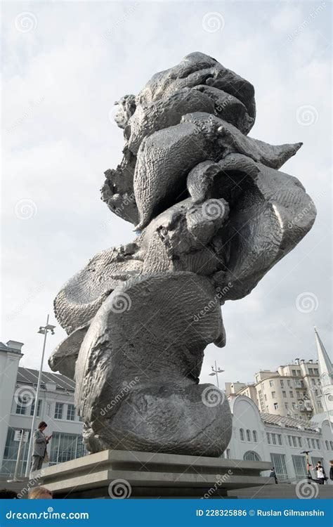 Moscow, Russia - August 24, 2021: Monumental Sculpture Work, Big Clay ...