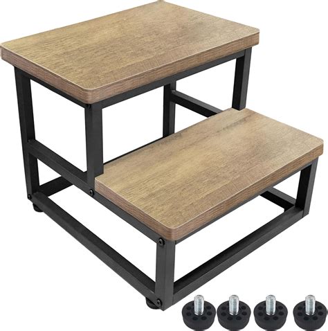 Amazon.com: Step Stools for Adults, 2 Step Stools for High Beds for Adults, Portable Wooden ...