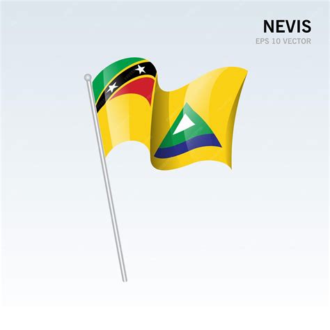 Premium Vector | Waving flag of nevis of saint kitts and nevis isolated ...