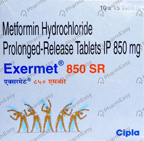Exermet Sr 850 MG Tablet (15): Uses, Side Effects, Price & Dosage ...