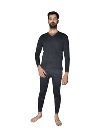 Buy OYQQ Cottswool Men's Cotton Thermal Set Black at Amazon.in