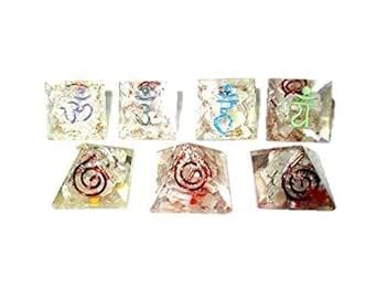 Jet New Crystal Chips Sanskrit Engraved Orgone Chakra Pyramid Crystal ...