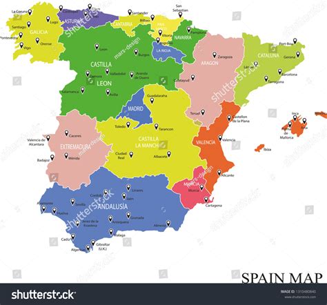 Spain Map Drawing Spain Map Country: เวกเตอร์สต็อก (ปลอดค่าลิขสิทธิ์ ...