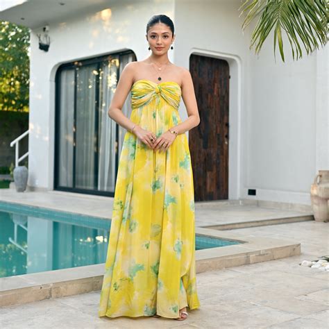 Sunburst Strokes Long Dress – Ordinaree