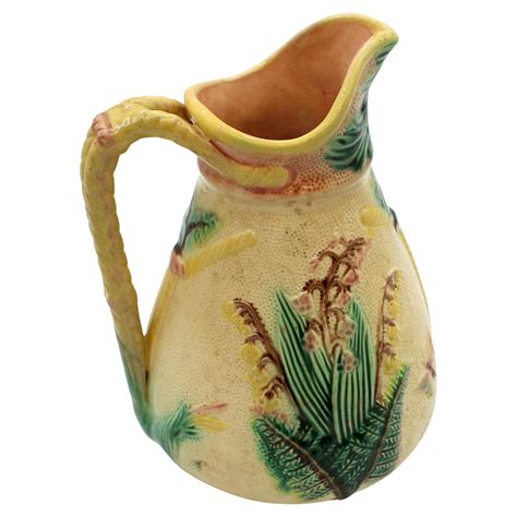 English Pair of Majolica Gurgling Fish Pitchers at 1stDibs