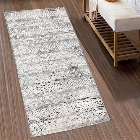 Buy SPACES Allure White Polypropylene Textured Runner - 60x150cm from ...