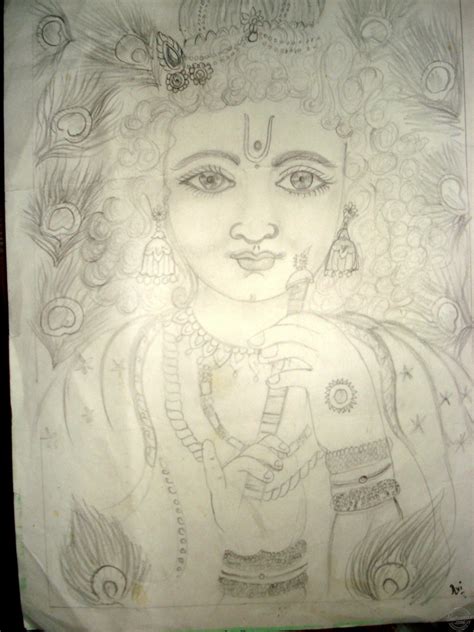 Lord Krishna Pencil Sketch