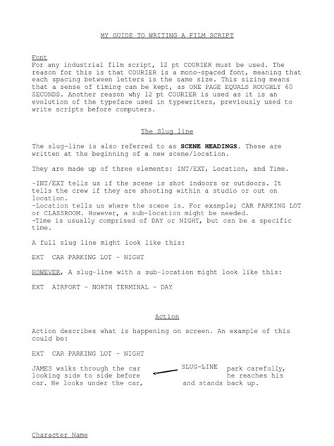 Image result for Film Script Format
