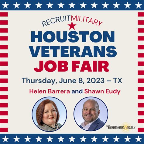 Houston Veterans Job Fair | Thursday, June 8, 2023 – TX | 11AM – 3PM – Helen Barrera