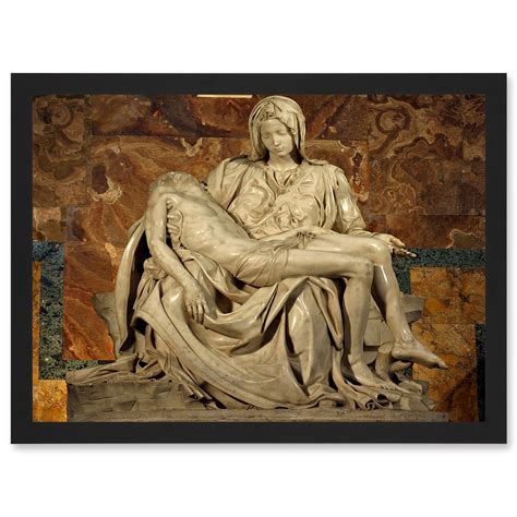 Michelangelo Pieta 1499 Painting A4 Artwork Framed Wall Art Print - Walmart.com
